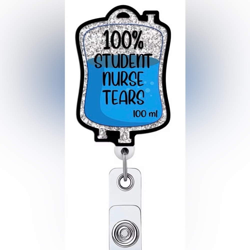 100% student nurse tears IV bag ID badge reel - Picture 1 of 1